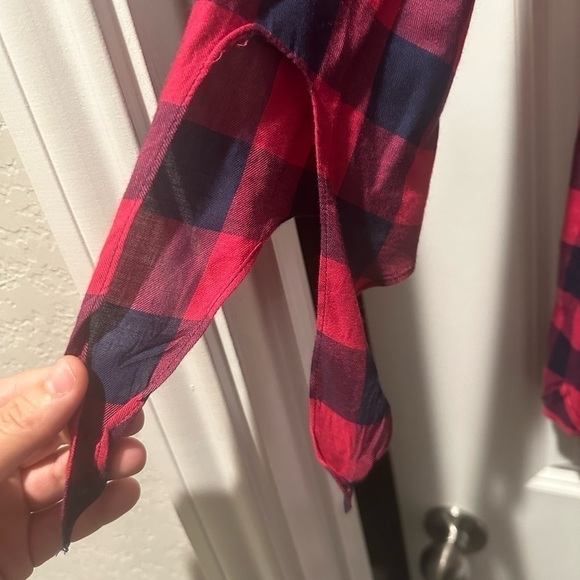 Draper James Buffalo Check Tie Sleeve Dress Size 0 Spring Casual Date Night‎ - Picture 8 of 13